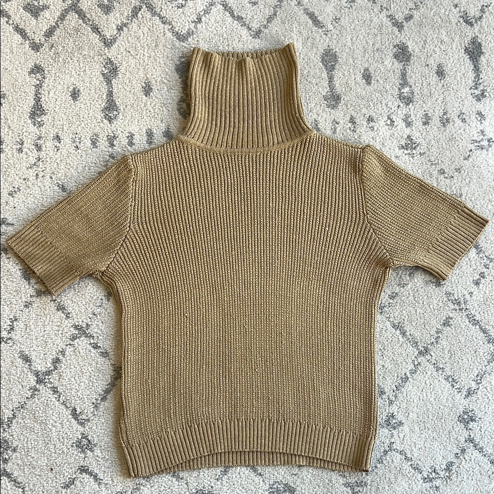 Liz Claiborne Tan Ribbed Turtleneck Sweater